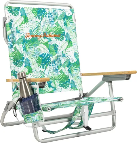 Miniatura 7 de Tommy Bahama - Silla de playa plegable con 5 posiciones, diseño clásico y plano con mochila, enfriador y portavasos, silla de playa portátil