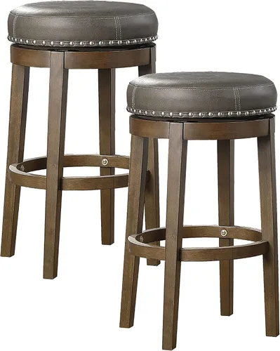 Miniatura 14 de Lexicon Blueridge Taburete giratorio de altura de comedor (juego de 2), 19.5 pulgadas SH, negro