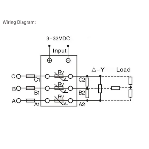 Miniatura 4 de Relé de estado sólido ATO SSR-60DA CC a CA, relé trifásico con indicador LED, entrada 3-32V CC, salida 24-480V CA (60A)