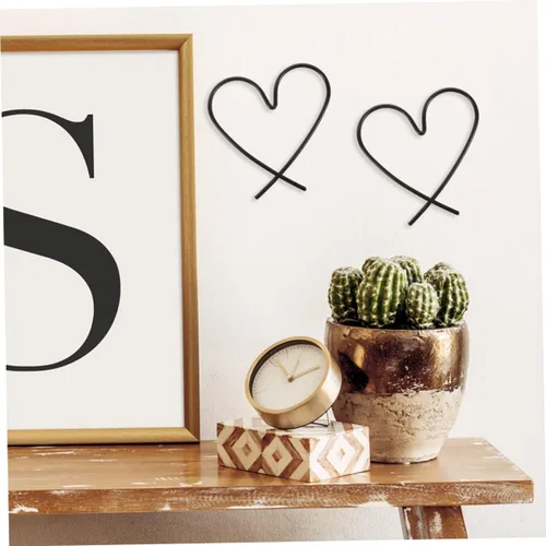 Miniatura 3 de Beavorty Decoración de pared de metal con forma de corazón, 3 piezas, arte bohemio para dormitorio