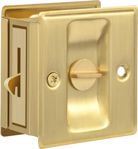 Miniatura 18 de HOMOTEK Cerradura de Puerta Corrediza de Privacidad con Tirador - Reemplaza el Hardware de Cerraduras de Bolsillo Viejas o Dañadas Rápida y Negro