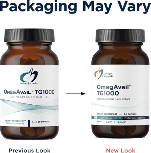 Miniatura 4 de Designs for Health OmegAvail TG1000 - Suplemento de aceite de pescado TG (triglicérido) con EPA/DHA - Altamente concentrado 1000 mg de omega-3 por