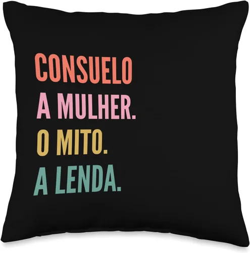 Designs De Nomes Engraçados Para Mulher Divertido cojín portugués con diseño de primer nombre, Consuelo, 16 x 16 pulgadas, multicolor