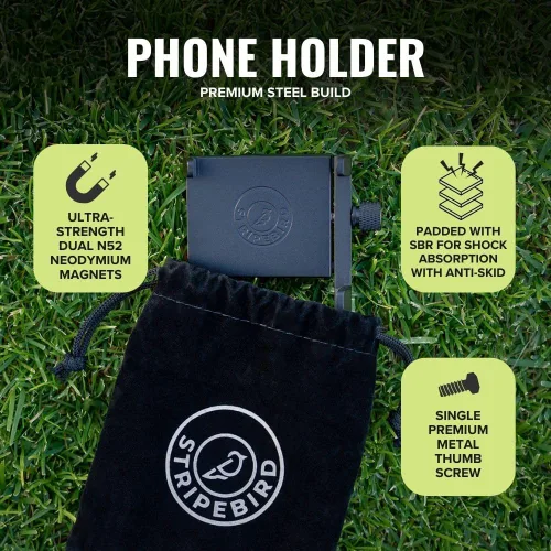 Miniatura 4 de Stripebird - Soporte Magnético Original para Teléfono de Golf - Accesorio para Carrito de Golf - Montura delgada para Smartphone - Almacena y Accede