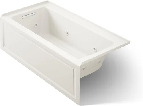 Miniatura 12 de KOHLER K-1947-HLA-0 Archer 60" x 30" Alcove Whirlpool con delantal integral, brida de azulejos, calentador y drenaje izquierdo, blanco