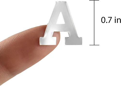 Miniatura 4 de QQ&U Calcomanías de letras del alfabeto de aluminio de 3 hojas (negro, plata, dorado)