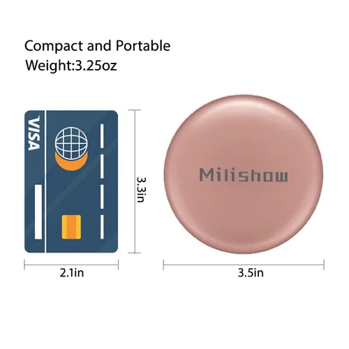 Miniatura 4 de Espejo compacto con luz LED, espejo recargable con aumento 1x/10x, 3.5 pulgadas, espejo de viaje regulable para bolso, bolsillo, espejo de Oro rosa