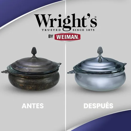 Miniatura 3 de Limpiador y abrillantador para plata y cobre de Wright's - 8 onzas cada uno - Abrillantador de metal premium para plata, cobre, latón, cromo y más