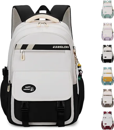 Miniatura 9 de Mochila Kawaii con bonitos accesorios, protección para la columna vertebral, antiladrón, bonita bolsa de libro estética, Verde (Mint Green), Kawaii