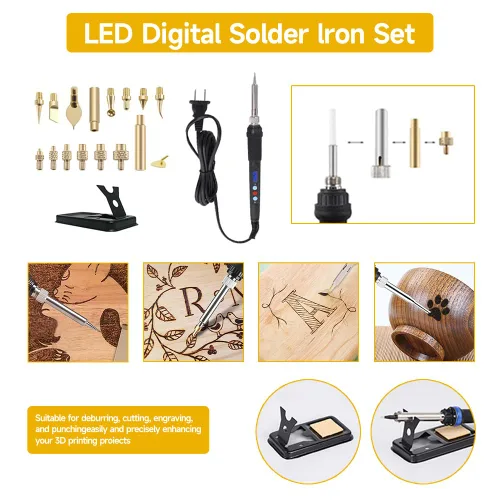 Miniatura 2 de Anyman Kit de herramientas de acabado y suavizado de impresora 3D, incluye soldador digital, herramienta de desbarbado, máquina pulidora eléctrica