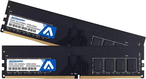 Miniatura 9 de Acclamator DDR4 RAM 32GB (2x16GB) 3200MHz PC4-25600 XMP CL18 1.35V 288-pin Módulo de memoria de PC de escritorio con disipador de calor blanco