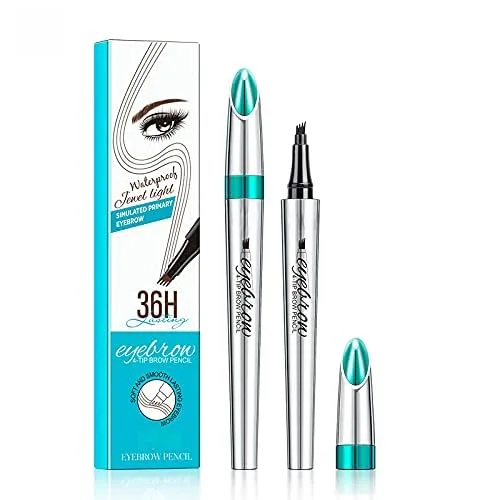 Miniatura 2 de Lápiz microblading para cejas, maquillaje de ojos, micro 4 puntos para levantar y arrebatar cejas de larga duración, impermeable, cabello natural 01