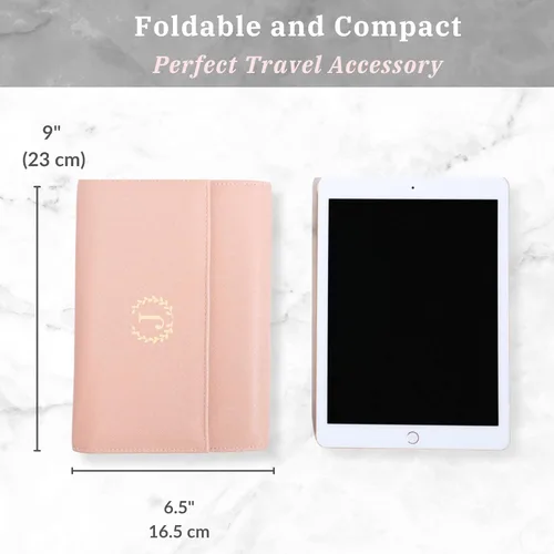 Miniatura 6 de COSMIYA Joyero de viaje personalizado con inicial, regalos personalizados con monograma para mujeres, regalos de dama de honor, organizador de joyas