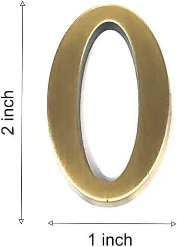 Miniatura 7 de Números de buzón de 2 pulgadas de aleación de zinc hueca, números de dirección de puerta 3D autoadhesivos para casa, apartamento, oficina, bronce
