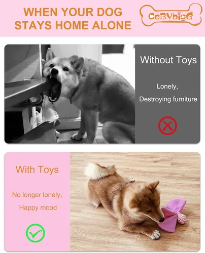Miniatura 6 de Juguetes chirriantes para perros, juguetes para cachorros, sin relleno, juguetes masticables para dentición, juguete de caramelo para perros