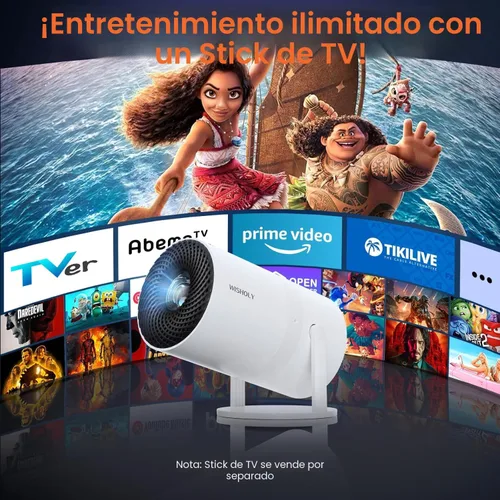 Miniatura 4 de WISHOLY Mini proyector con WiFi y Bluetooth, proyector de películas portátil con rotación de 180°, compatible con 1080P HD, corrección vertical