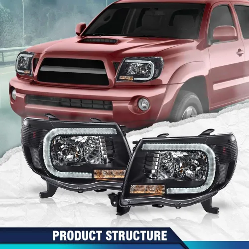 Miniatura 2 de PIT66 Faros delanteros de tubo LED con bombillas compatibles con Toyota Tacoma 2005-2011 8115004163, 8111004163, 8115004173, TO2502157, TO2503157
