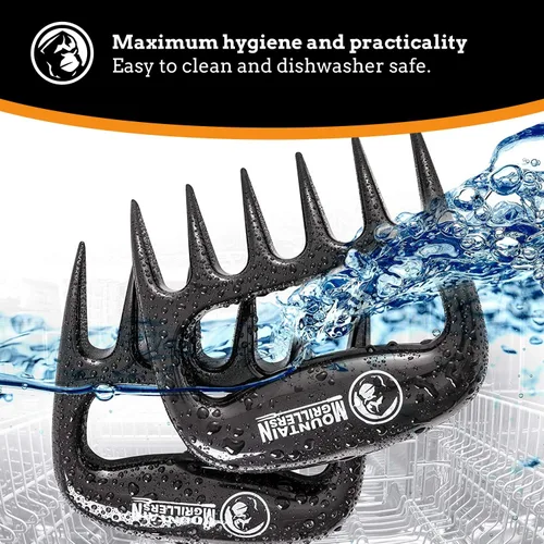 Miniatura 5 de Mountain Grillers Garras para carne - Herramientas de trituración de cerdo desmenuzado para barbacoa - Garras de oso para triturar carne en Negro