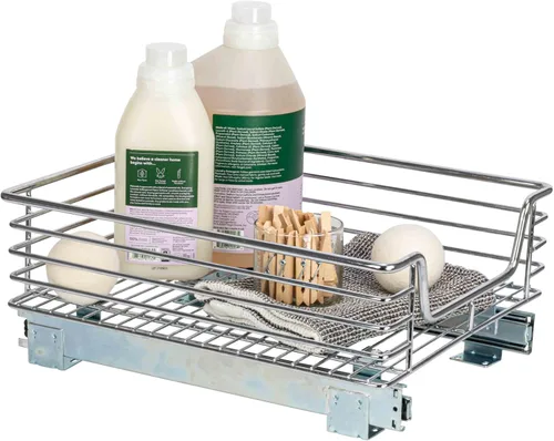 Miniatura 26 de Household Essentials Glidez Organizador de almacenamiento multiusos de acero cromado extraíble/deslizante para uso debajo del gabinete - Diseño de 2