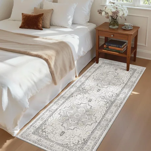 Miniatura 787 de Madane Tapete lavable de 2 x 10 pies para pasillo, cocina, recibidor, clásico, suave, antideslizante para interiores, casa de campo, baño, sala