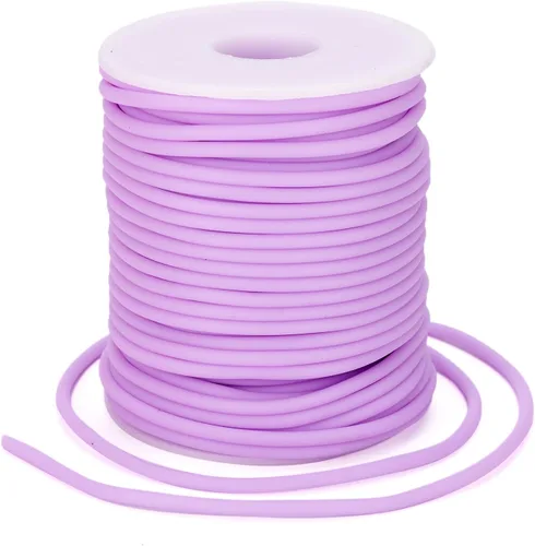 Miniatura 74 de FASHEWELRY 3 rollos de cables de goma huecos para tejer, cable de peluquero de 0.079 pulgadas (0.079 in), cables de silicona para tejer puntada