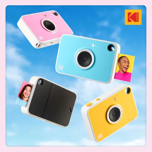 Miniatura 6 de Kodak Printomatic+ Paquete de inicio de cámara digital de impresión instantánea + funda de transporte (azul) + papel fotográfico Zink con parte Rosa