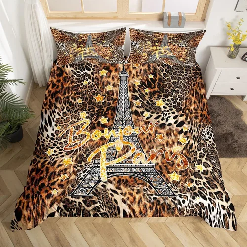 Miniatura 39 de Juego de ropa de cama con estampado de piel de vaca para niños, juego de funda de edredón con patrón de piel de vaca, juego de funda de edredón