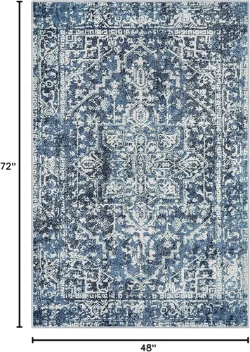 Miniatura 2 de Morebes Alfombra bohemia de 4 x 6 pies para sala de estar, lavable y resistente a las manchas, alfombra antideslizante para dormitorio, alfombra