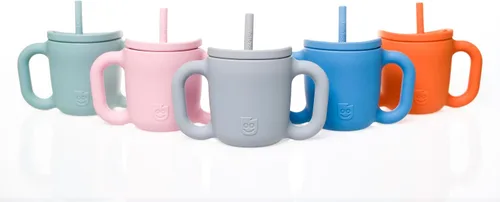 Miniatura 9 de TalkTools ITSY - Taza de entrenamiento de silicona para bebé, mini taza con popote para bebé, antifugas, a prueba de derrames y sin BPA, con Nube