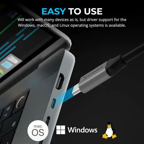 Miniatura 4 de SABRENT Adaptador Ethernet USB-C a 5G – Optimizado de 5GbE, requiere USB 3.1 Gen 1+, compatibilidad clara, cuerpo de aluminio, Plug-and-Play