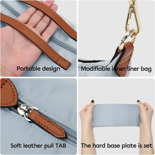 Miniatura 6 de Longchamp Neverful - Organizador de bolso con cremallera (28, azul claro) organizador de bolsas medianas, múltiples bolsillos con posición de taza