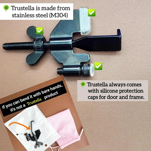 Miniatura 4 de Original Trustella - Cerradura de Puerta Portátil de Servicio Pesado - Dispositivo de Seguridad de Acero Inoxidable para Mayor Seguridad - Ideal