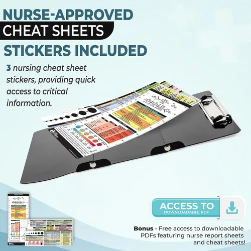 Miniatura 3 de First Lifesaver Portapapeles de enfermería de 3 capas plegable de aluminio con clip fuerte para enfermeras, estudiantes de enfermería y médicos