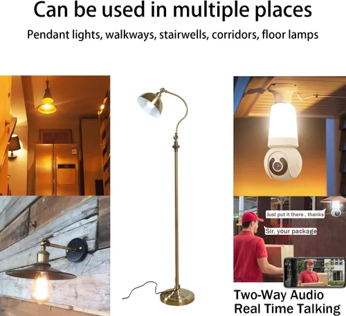 Miniatura 5 de Cámara de seguridad WiFi para interiores y exteriores con enchufe, detección humana AI, vista en vivo, visión nocturna a color, audio de 2 vías