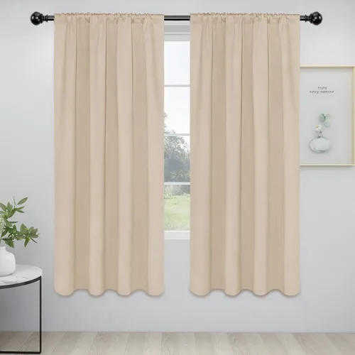 Easy-Going - Cortinas opacas con bolsillo para varilla para el dormitorio, cortinas para ventanas que oscurecen la habitación o la sala de estar,