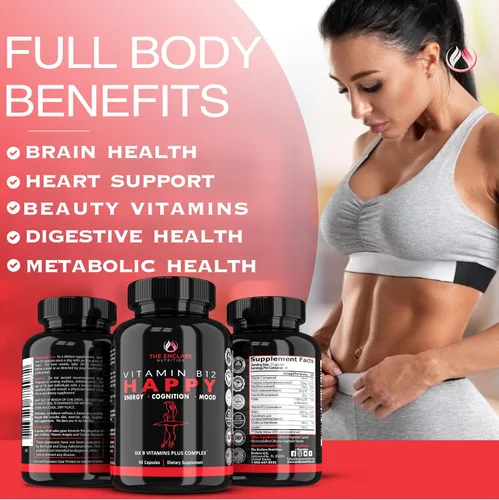 Miniatura 4 de THE ENCLARE NUTRITION Vitamina B12 - Complejo de vitamina B con vitamina C, biotina, inositol, ácido fólico, vitaminas B, vitaminas B1, B2, B3, B4