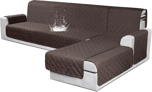 Miniatura 17 de VANSOFY Fundas para Sofá Seccional 100% Impermeables Funda Deslizable para Sofá en Forma de L 3 Piezas Reversible Funda para Chaise Lounge para Sofá