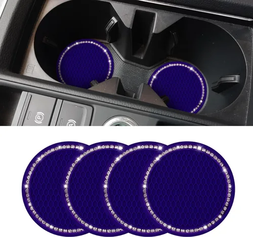 Miniatura 15 de Posavasos para el automóvil, alfombrilla antideslizante y a prueba de golpes incorporada, inserto de portavasos universal de silicona, portavasos