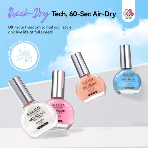 Miniatura 8 de SAVILAND - Juego de esmaltes de uñas perlados: esmalte de uñas de sirena de secado rápido, kit de esmalte de uñas en laca perlada de 6 colores rosa
