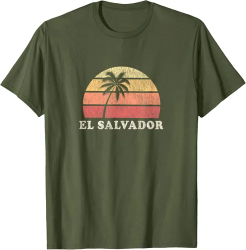 Miniatura 48 de El Salvador Vintage 70s Retro Throwback Design Camiseta, Azul