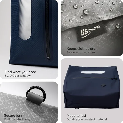 Miniatura 5 de Bolsas de compresión de viaje con sellado al vacío para equipaje de mano, impermeables, herméticos con ventana y válvula unidireccional integrada