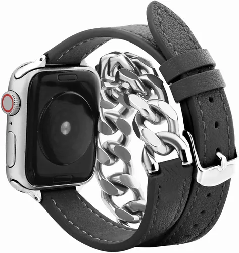 Correas delgadas compatibles con correas de Apple Watch de 1.496 in 1.575 in 1.614 in 1.654 in 1.732 in 1.772 in 1.811 in 1.929 in para mujeres y