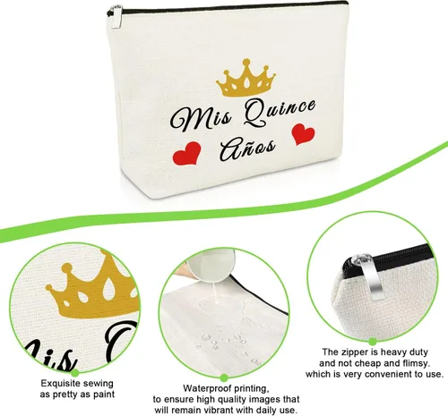 Miniatura 6 de Regalos de cumpleaños 15 para niñas, bolsa de maquillaje, regalos de cumpleaños para adolescentes de mamá, regalos de dulces 15 años, bolsa