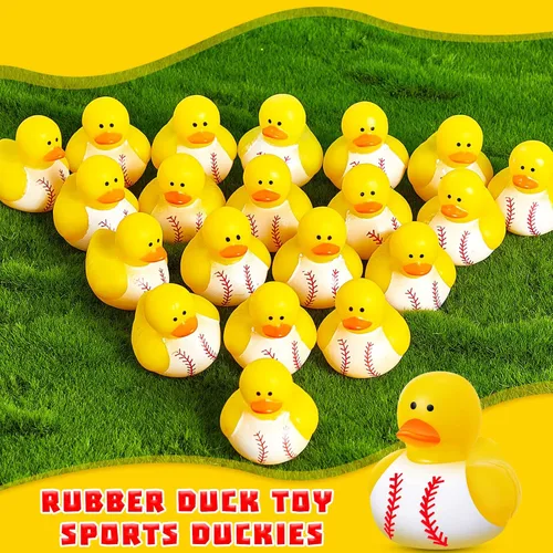 Miniatura 7 de Deekin 24 patos de goma de 2 pulgadas, recuerdos de fiesta deportiva a granel para eventos de equipo, suministros de fiesta de cumpleaños, regalo