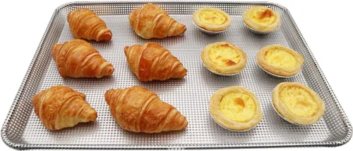 Miniatura 3 de Bandeja de aluminio para hornear (9.5x13 pulgadas perforada entera)
