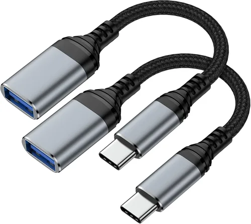 Adaptador USB a USB C, adaptador USB 3.0 OTG rápido de 5 Gbps, USB A hembra a tipo C Dongle para iPhone 17e/17 Pro Max/17 Air/17 Pro/17//16/15,