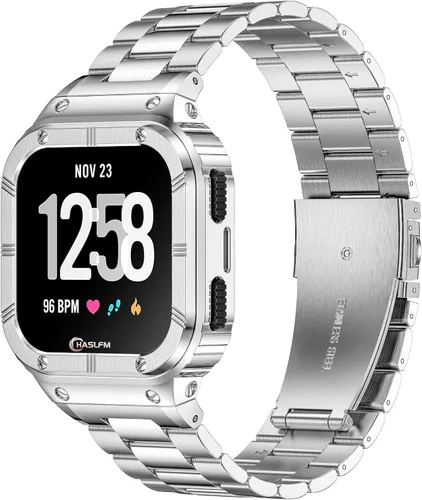 Miniatura 8 de Correas de reloj de acero inoxidable con funda compatible con Fitbit Versa 4/Versa 3/Versa 2/Versa 1/Fitbit Versa Lite/Fitbit Sense 2/Sense 1