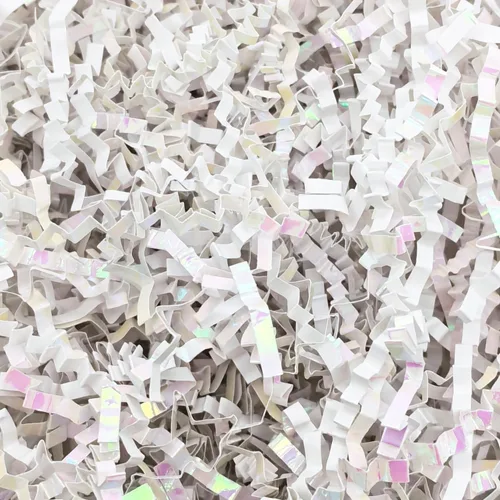 Miniatura 14 de Keoferlo Bolsas de Relleno de Cestas de Papel Triturado Blanco de 1/2 LB, Papel para Envolver Regalos, Trituración de Relleno de Corte Brillante
