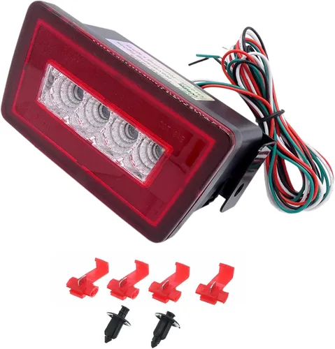 Jinfili 3 en 1 lente roja LED antiniebla, lámpara de freno trasero, parachoques trasero, luz inversa, kit de lámpara compatible con Subaru WRX STI