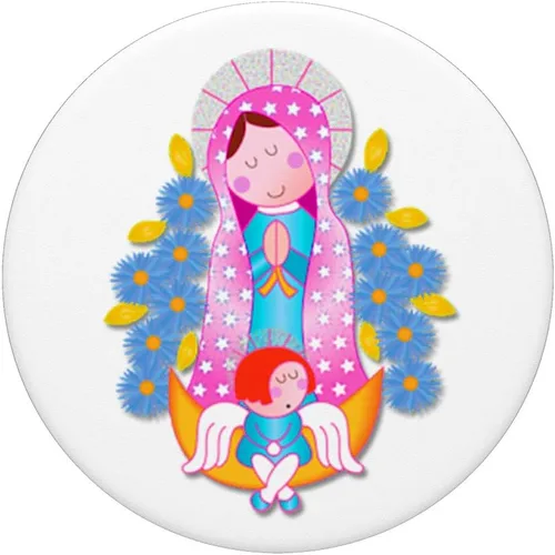 Miniatura 3 de Virgen de Guadalupe Nuestra Señora de Guadalupe Religious White - PopSockets Grip and Stand for Phones and Tablets